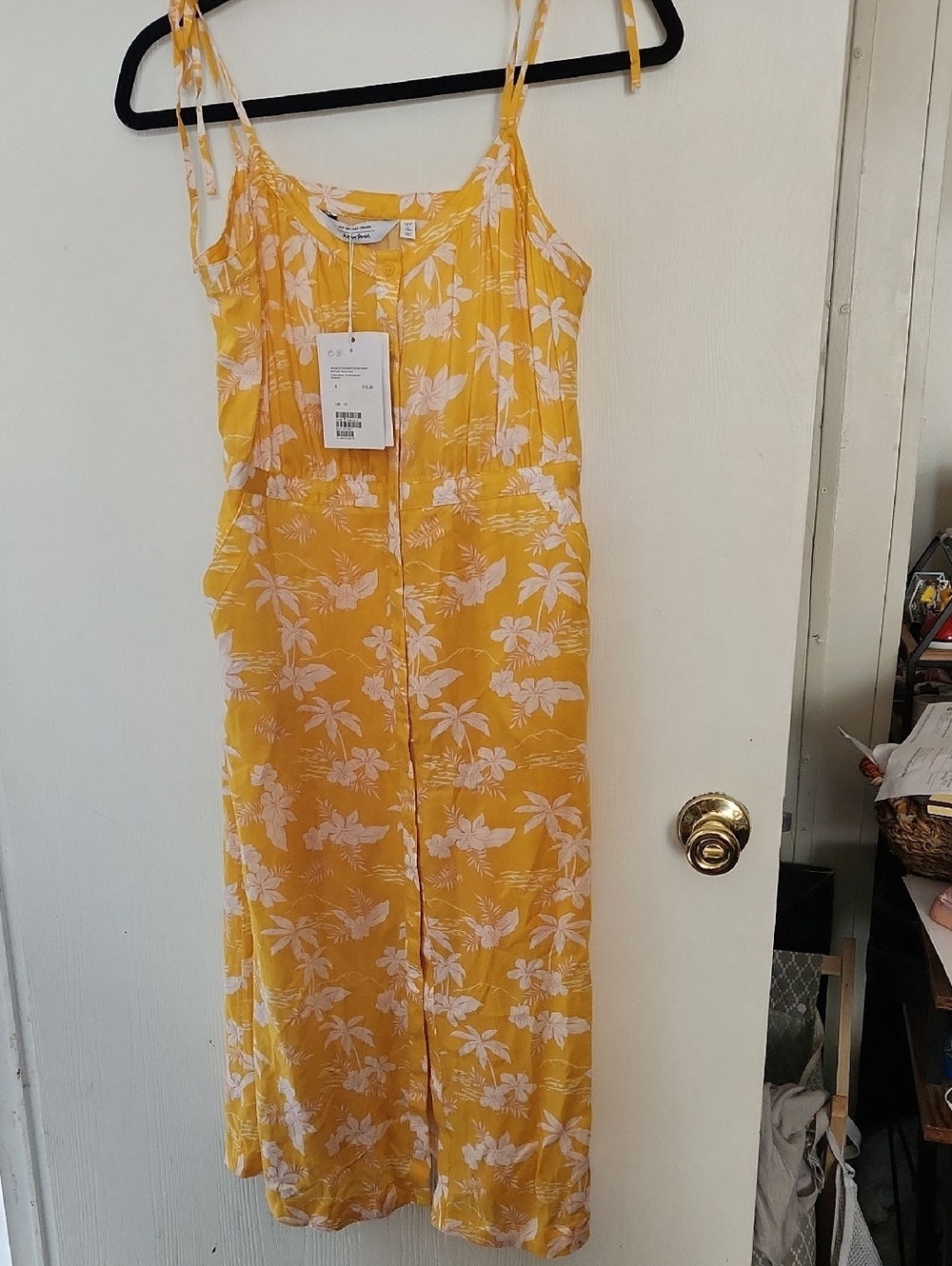 & Other Stories Yellow Floral Button-Front Dress